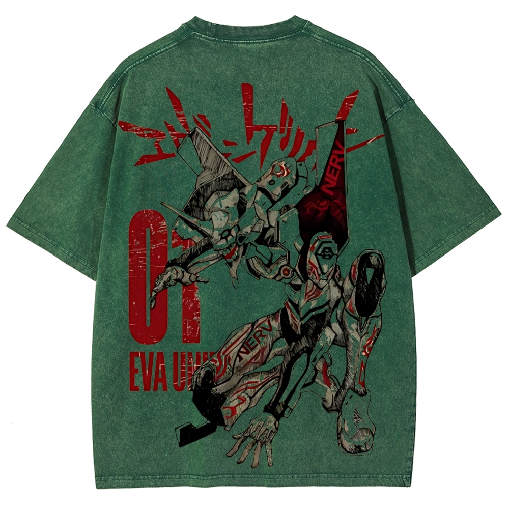 Eva Unit-01  Vintage Unisex Washed T-Shirt | Neon Genesis Evangelion