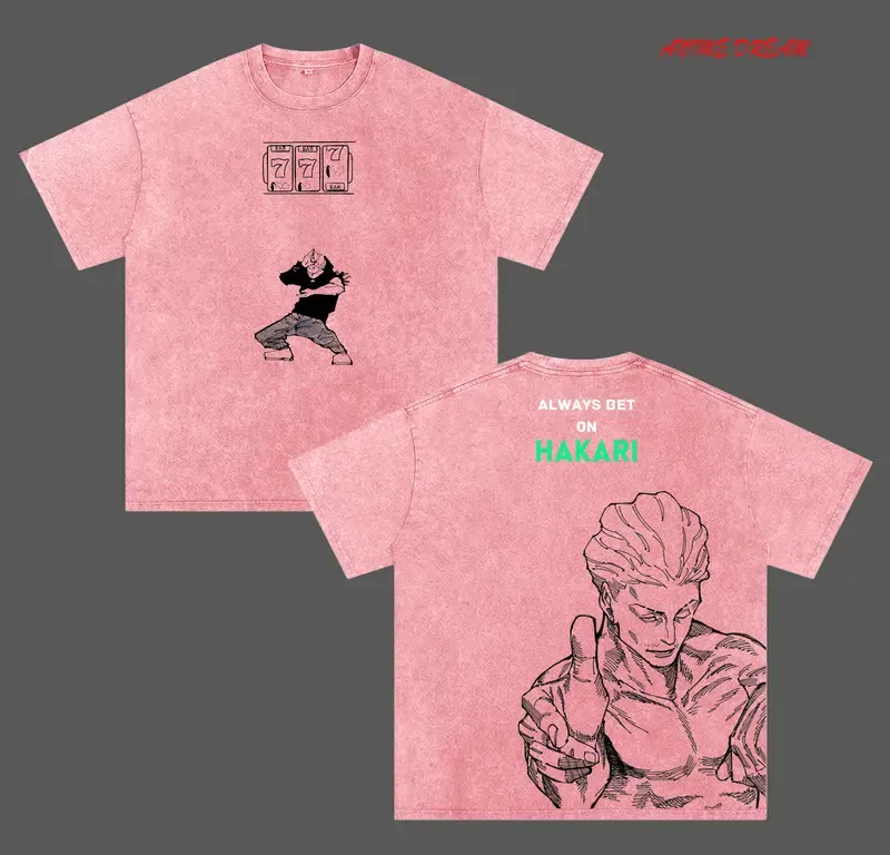 Hakari Kinji Printed Unisex Washed T-Shirt | Jujutsu Kaisen