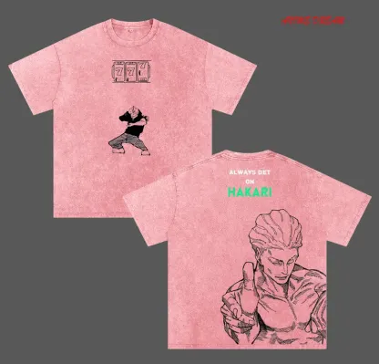  Hakari Kinji Printed Unisex Washed T-Shirt | Jujutsu Kaisen