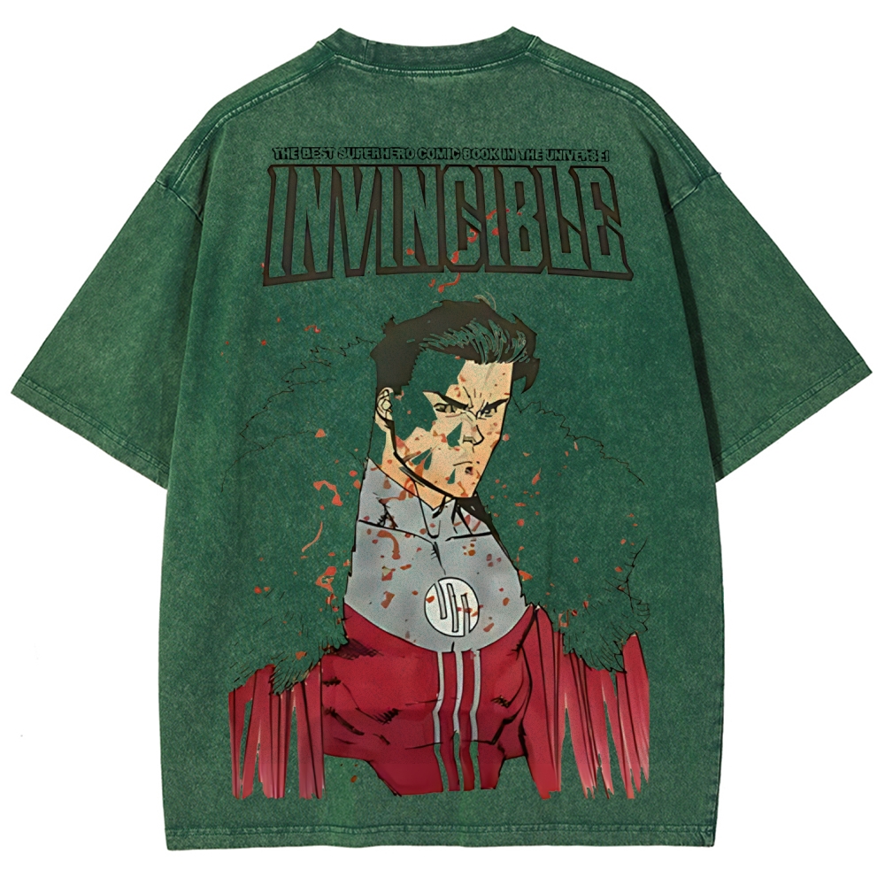 Invincible Printed Unisex Washed T-Shirt