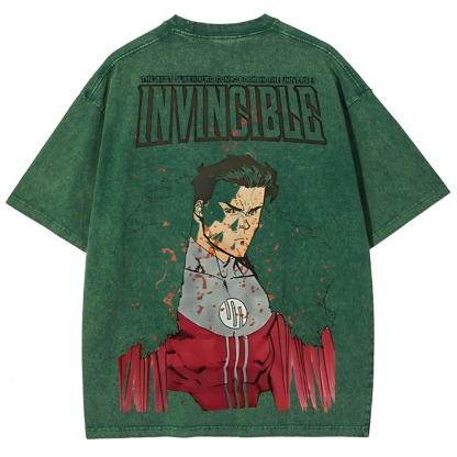 Invincible Printed Unisex Washed T-Shirt