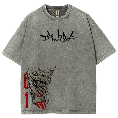 Eva Unit-01  Vintage Unisex Washed T-Shirt | Neon Genesis Evangelion