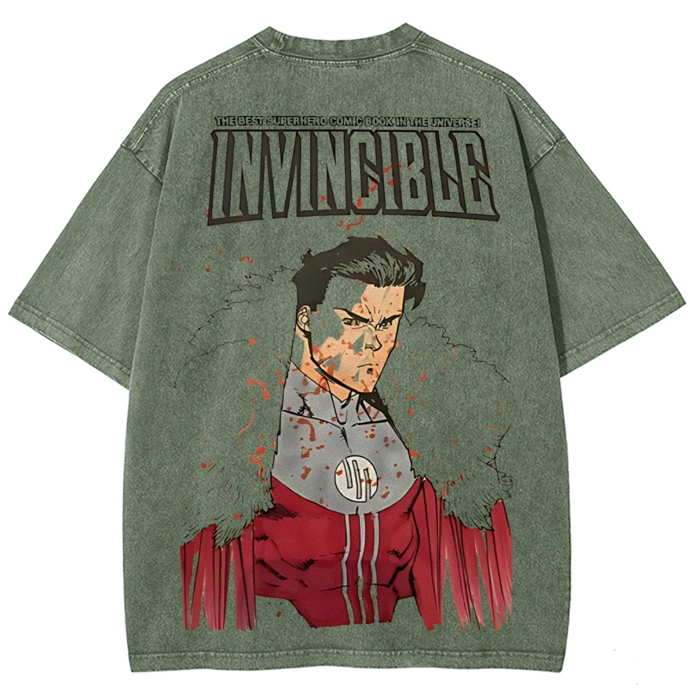 Invincible Printed Unisex Washed T-Shirt