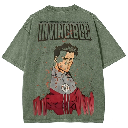 Invincible Printed Unisex Washed T-Shirt