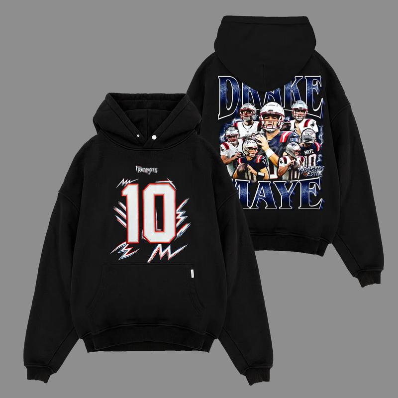 Drake Maye | Casual Washed Tee & Hoodie & Sweatshirt