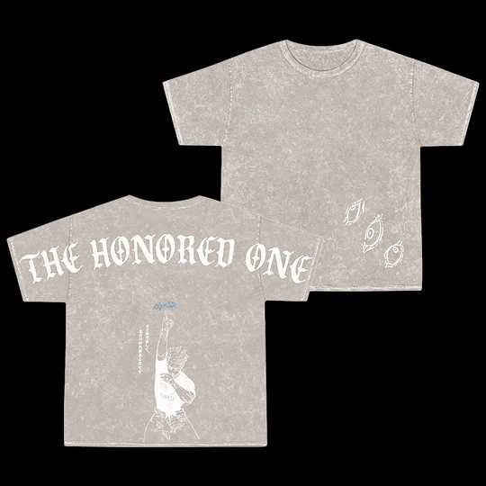 Retro Gojo Satoru Anime Oversize Washed T-Shirt