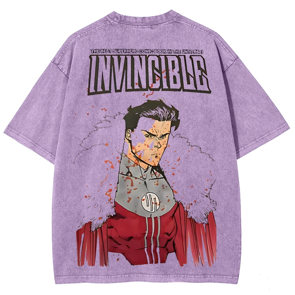 Invincible Printed Unisex Washed T-Shirt