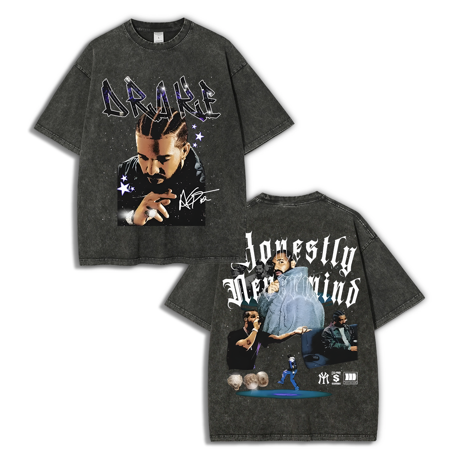 Unisex-Adult Ultra Cotton Washed T-Shirt Graphic  DRAKE TEE