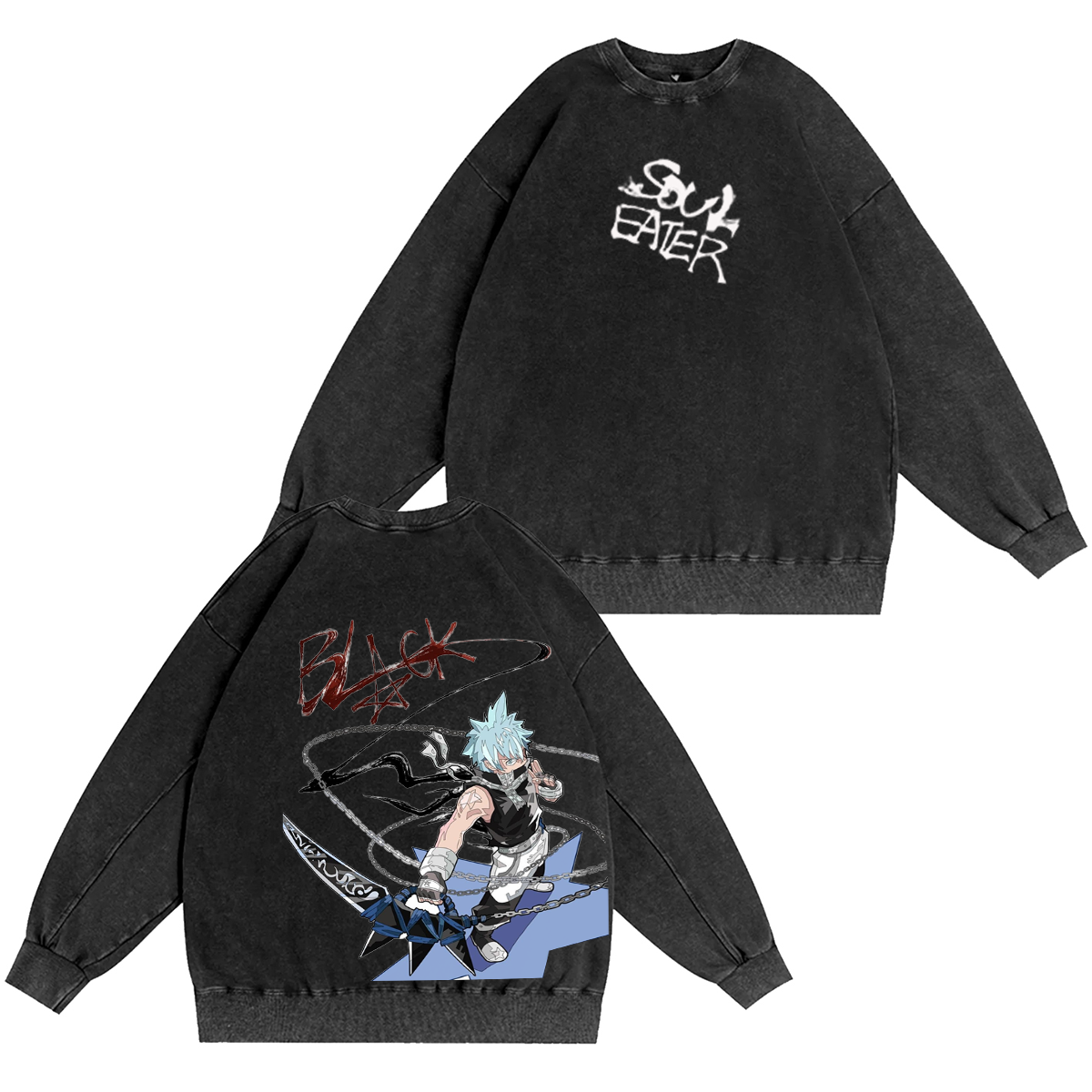 Soul Eater - BlackStar Unisex Washed T-shirt/Crewneck