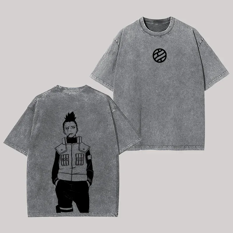 Naruto Shikamaru Nara Printed Unisex Washed T-Shirt