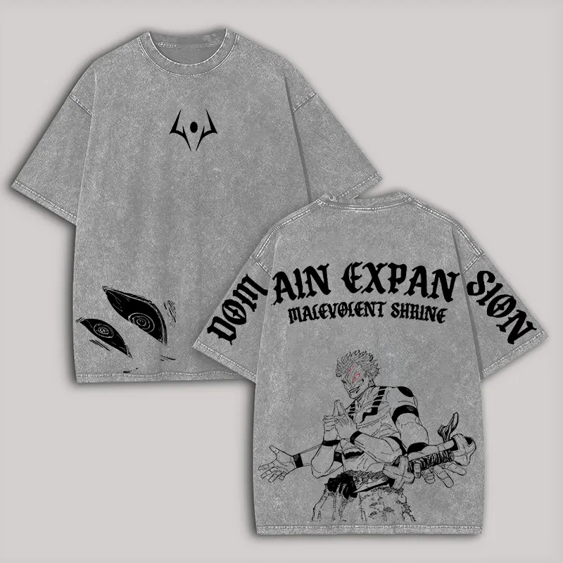 Jujutsu Kaisen Ryomen Sukuna Printed Unisex Washed T-Shirt