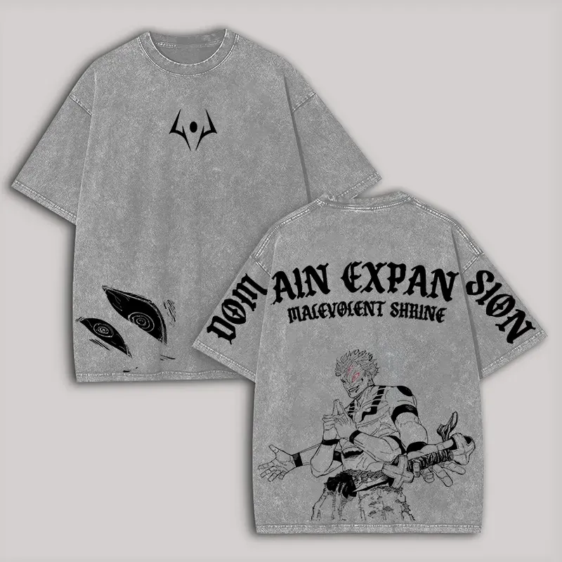 Jujutsu Kaisen Ryomen Sukuna Printed Unisex Washed T-Shirt