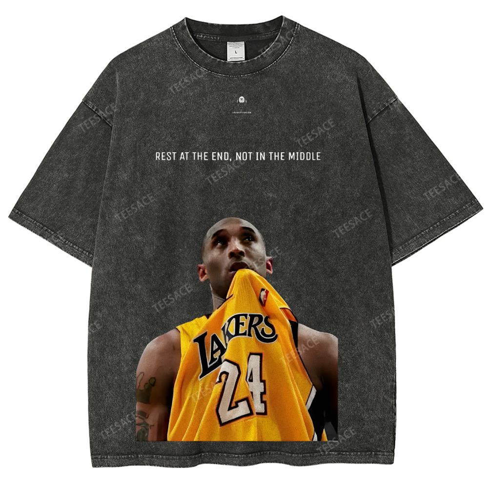 KOBE Vintage Tee Unisex-Adult Oversized Washed Cotton T-Shirt