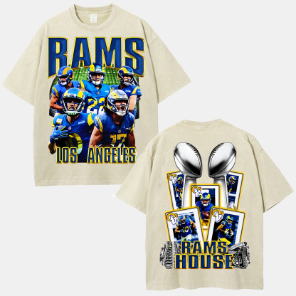 Unisex Fit Washed T-Shirt "Rams House" Tee