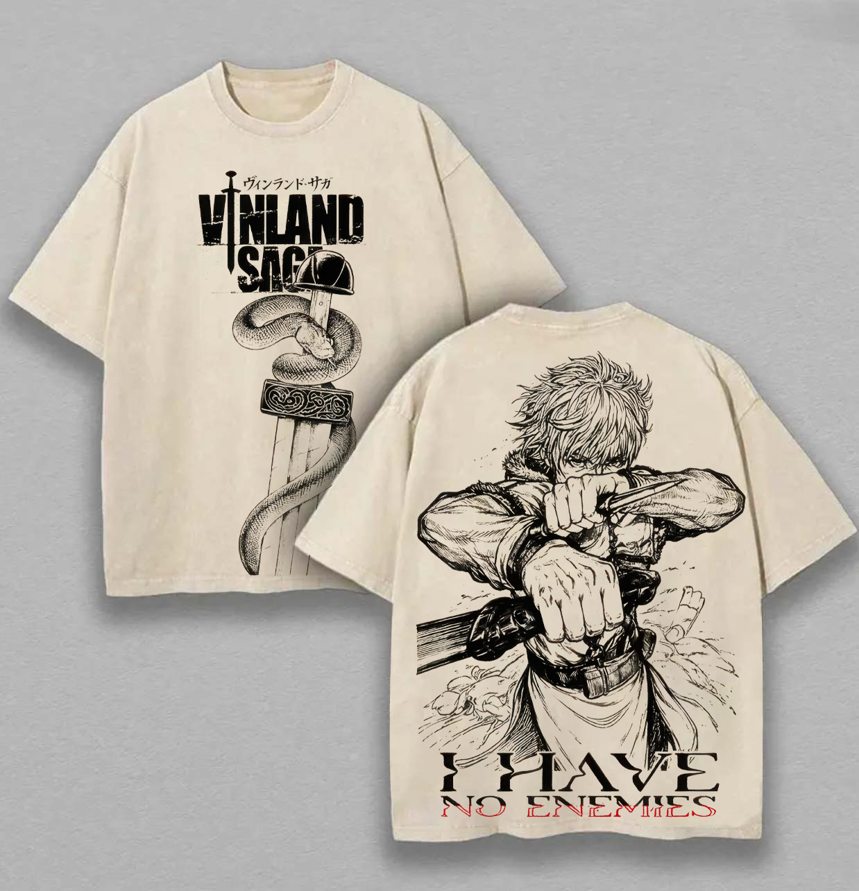 Vinland Saga Thorfinn Printed Unisex Washed T-Shirt