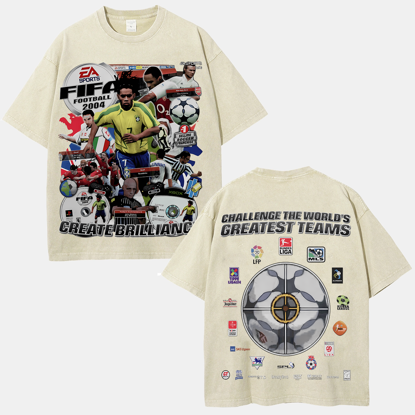 Unisex Fit Washed T-Shirt FIFA 2004 Tee