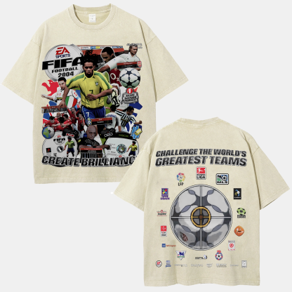 Unisex Fit Washed T-Shirt FIFA 2004 Tee