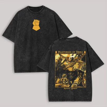 Warhammer 40K Imperial Fists Printed Unisex Washed T-Shirt