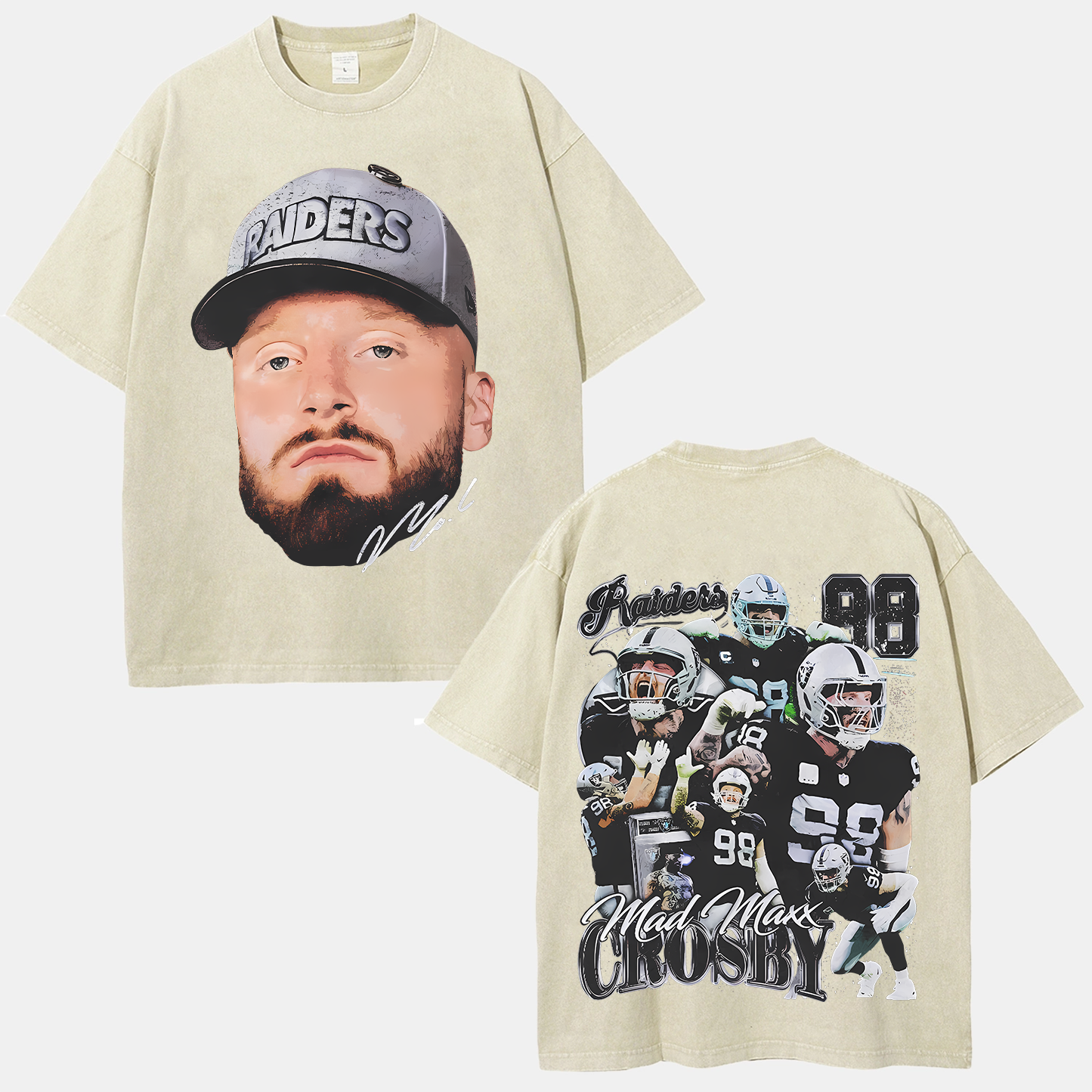 Unisex Fit Washed T-Shirt MAXX CROSBY TEE