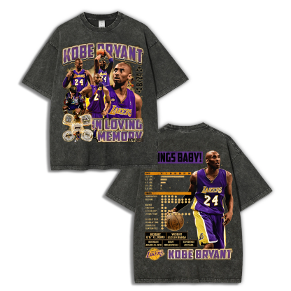 Kobe Tee Unisex Fit Washed T-Shirt  