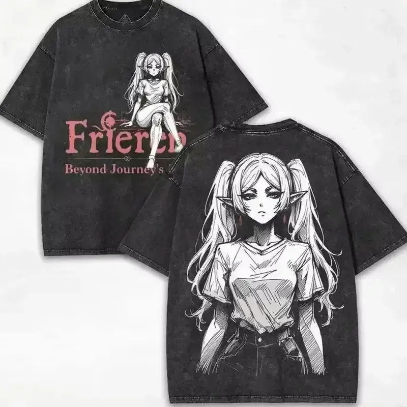 Frieren: Beyond Journey's End  Printed Unisex Washed T-Shirt