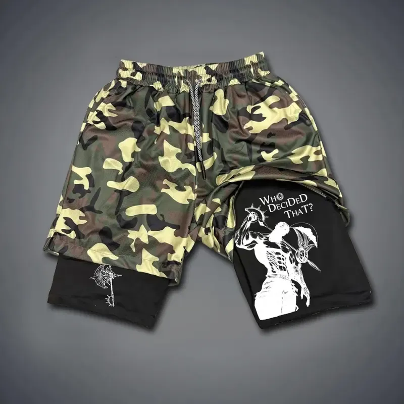 Seven Deadly Sins Print Men's Fitness Shorts