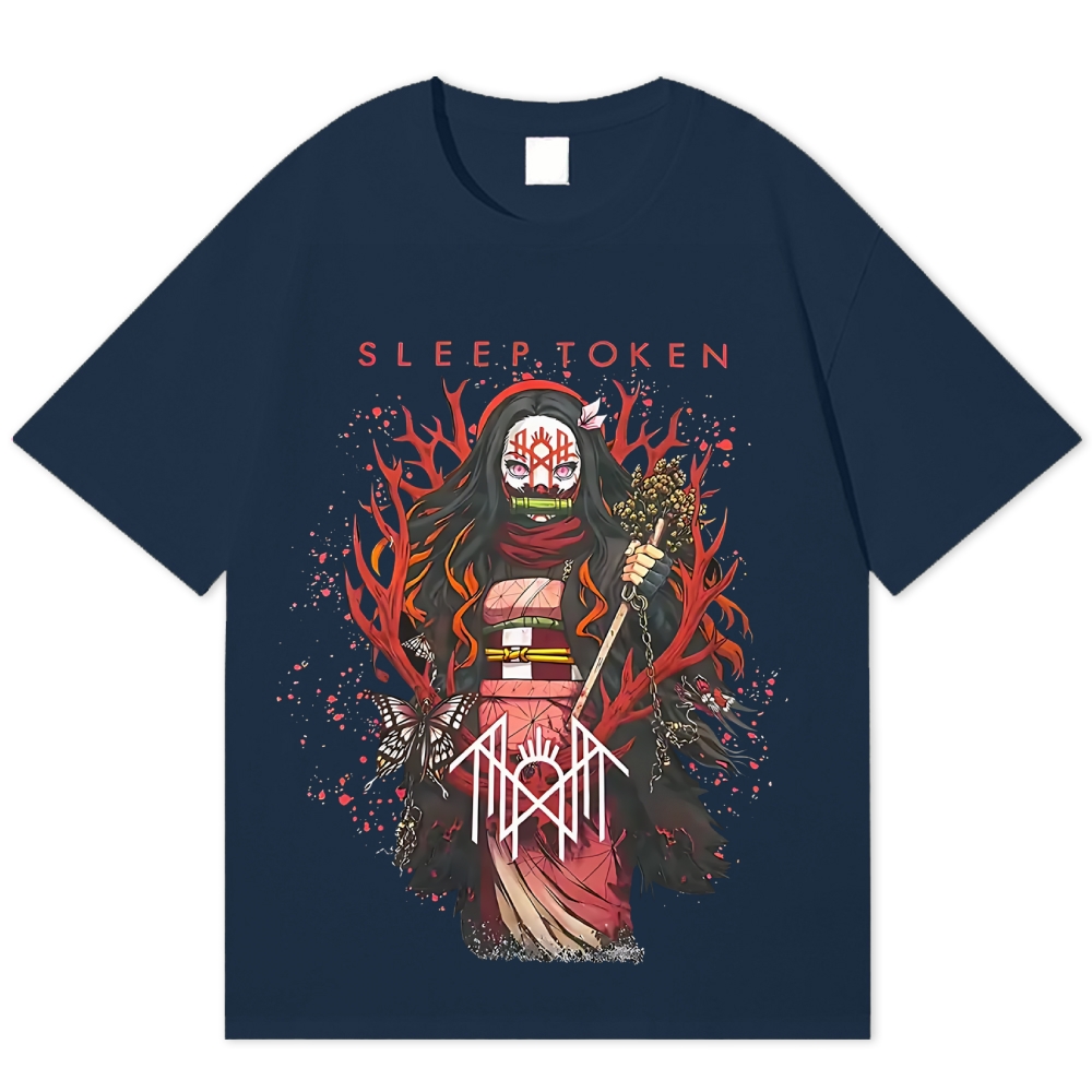 Sleep Token Demon Slayer Nezuko Kamado Unisex Cotton Crew Neck T-shirt