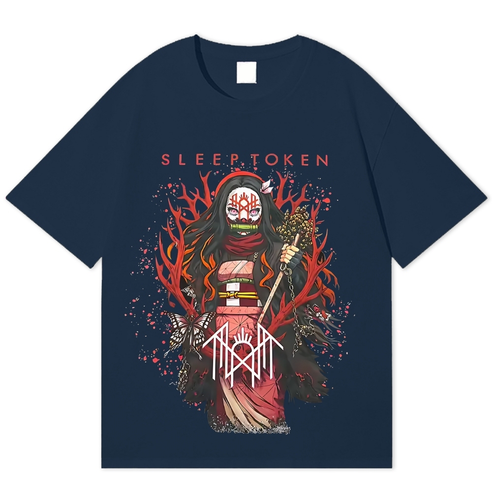 Sleep Token Demon Slayer Nezuko Kamado Unisex Cotton Crew Neck T-shirt