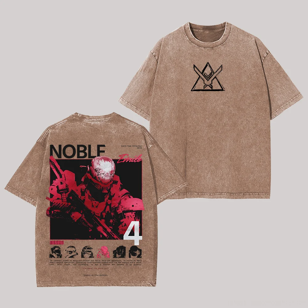 Halo: Reach Noble Team Printed Unisex Washed T-Shirt