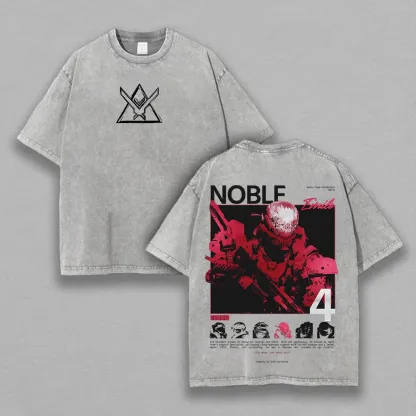 Halo: Reach Noble Team Printed Unisex Washed T-Shirt