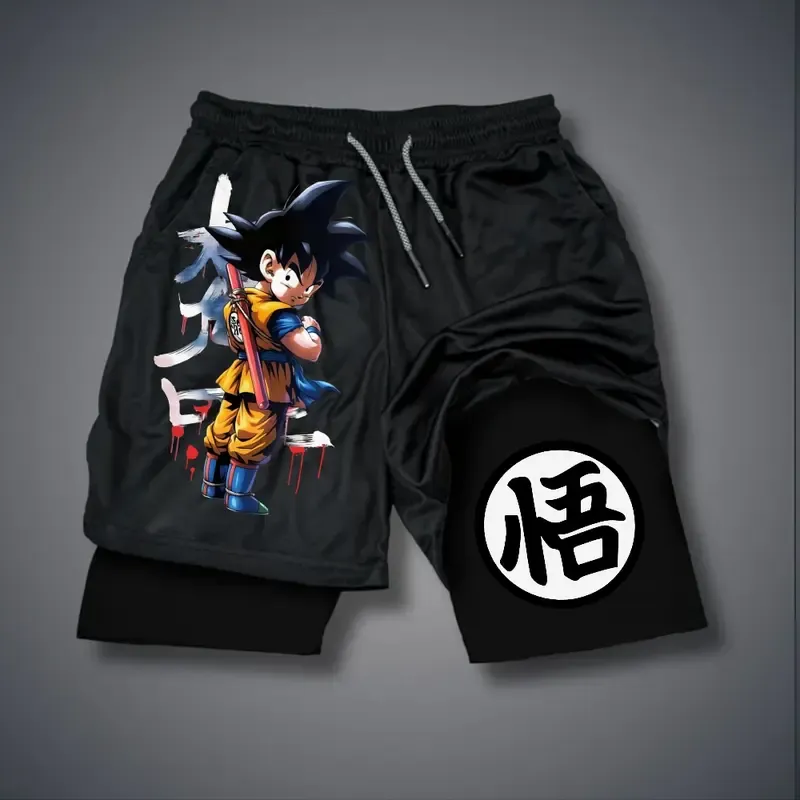 Dragon Ball Print Men's Fitness Shorts