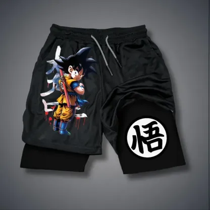 Dragon Ball Print Men's Fitness Shorts