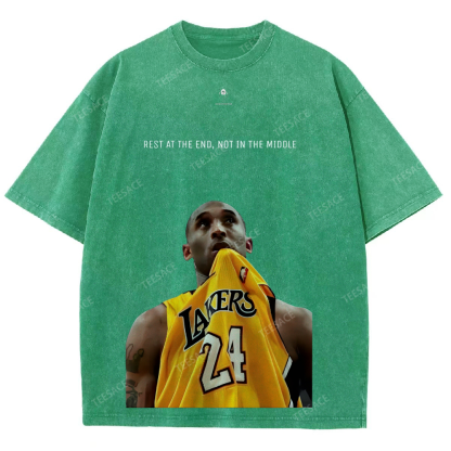 KOBE Vintage Tee Unisex-Adult Oversized Washed Cotton T-Shirt 