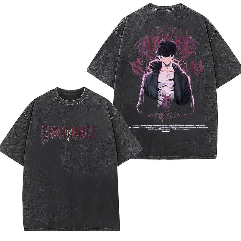 Solo Leveling Printed Unisex Washed T-Shirt