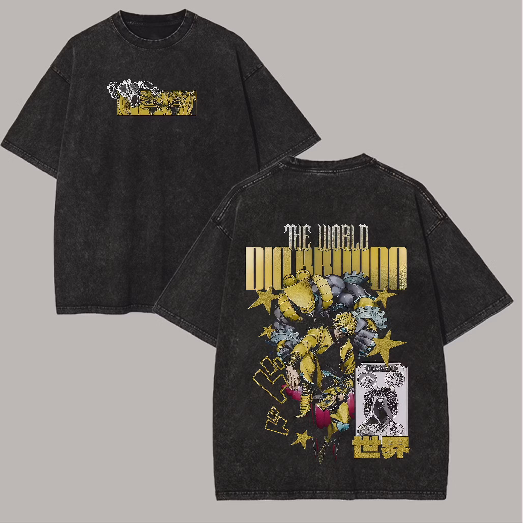 JoJo's Bizarre Adventure The World Vintage Unisex Washed T-Shirt