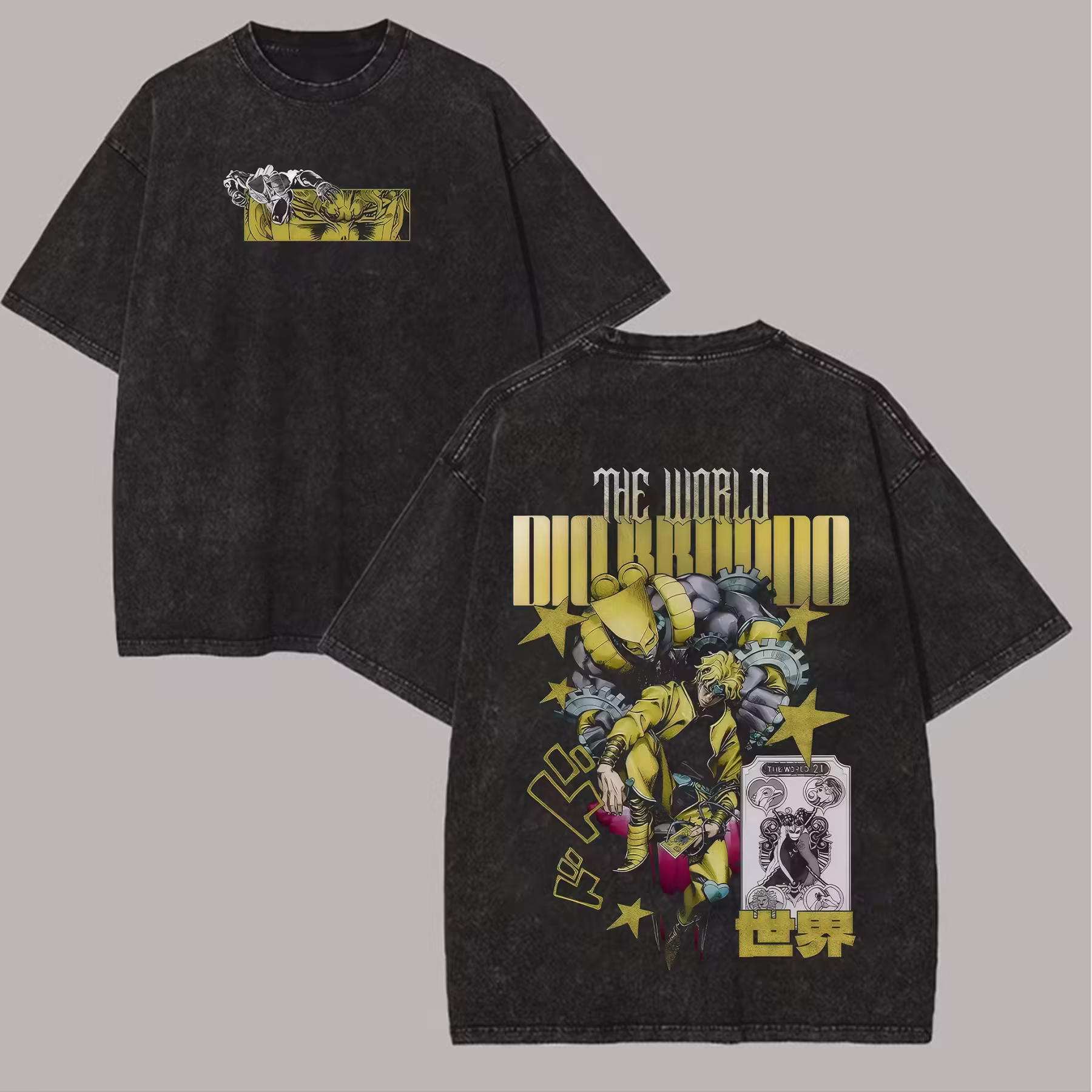 JoJo's Bizarre Adventure The World Vintage Unisex Washed T-Shirt