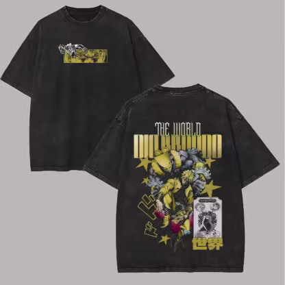 JoJo's Bizarre Adventure The World Vintage Unisex Washed T-Shirt