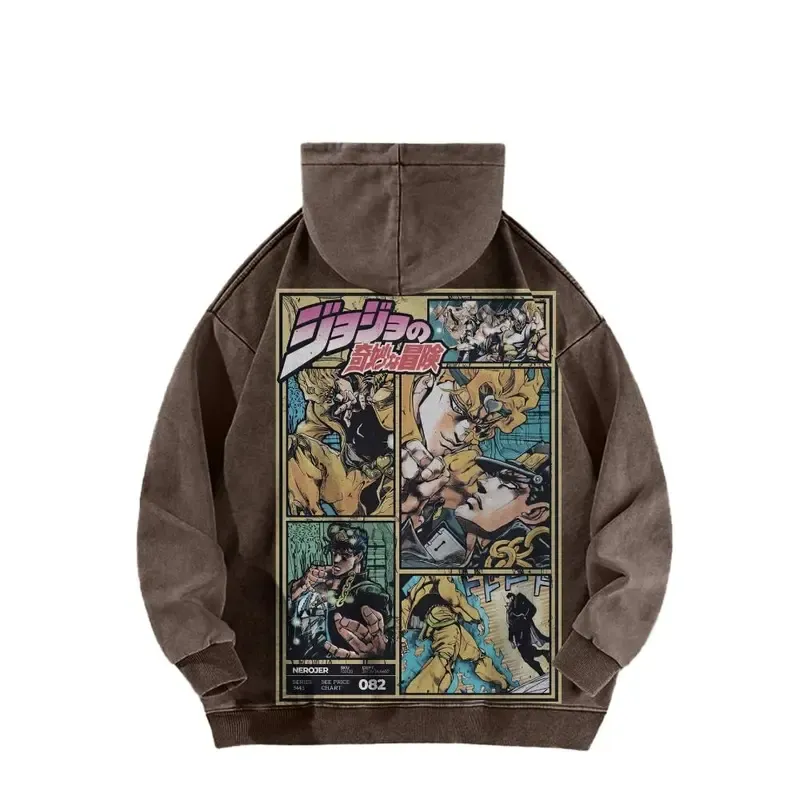 JoJo's Bizarre Adventure Vintage Unisex Washed Hoodie