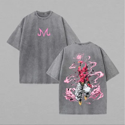 Majin Buu Printed Unisex Washed T-Shirt | Dragon Ball Z 