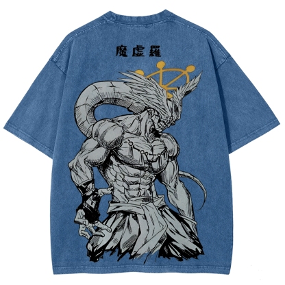 Jujutsu Kaisen Mahoraga Printed Unisex Washed T-Shirt
