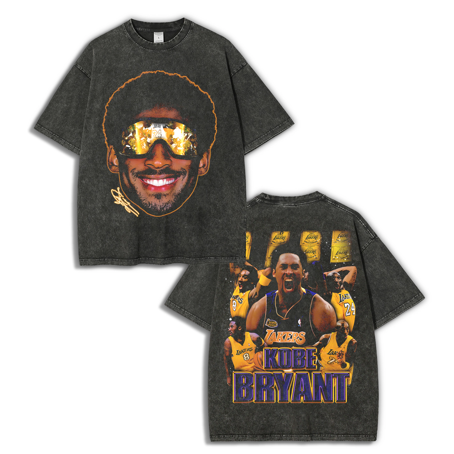 Unisex Fit Washed T-Shirt "Kobe Vision" Kobe Tee