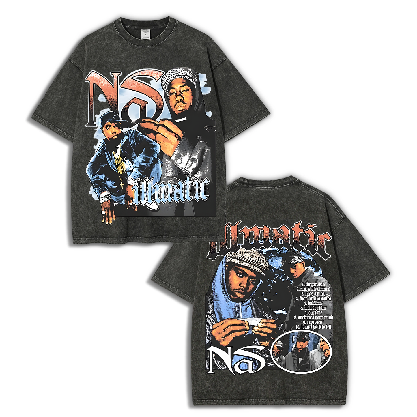 Unisex-Adult Ultra Cotton Washed T-Shirt Graphic  NAS TEE