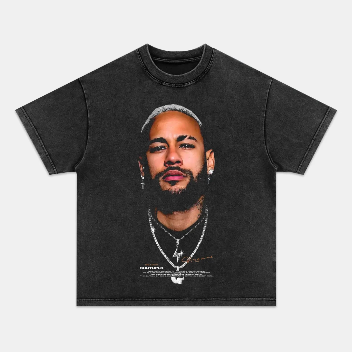 Unisex-Adult Ultra Cotton Washed T-Shirt Graphic NEYMAR TEE