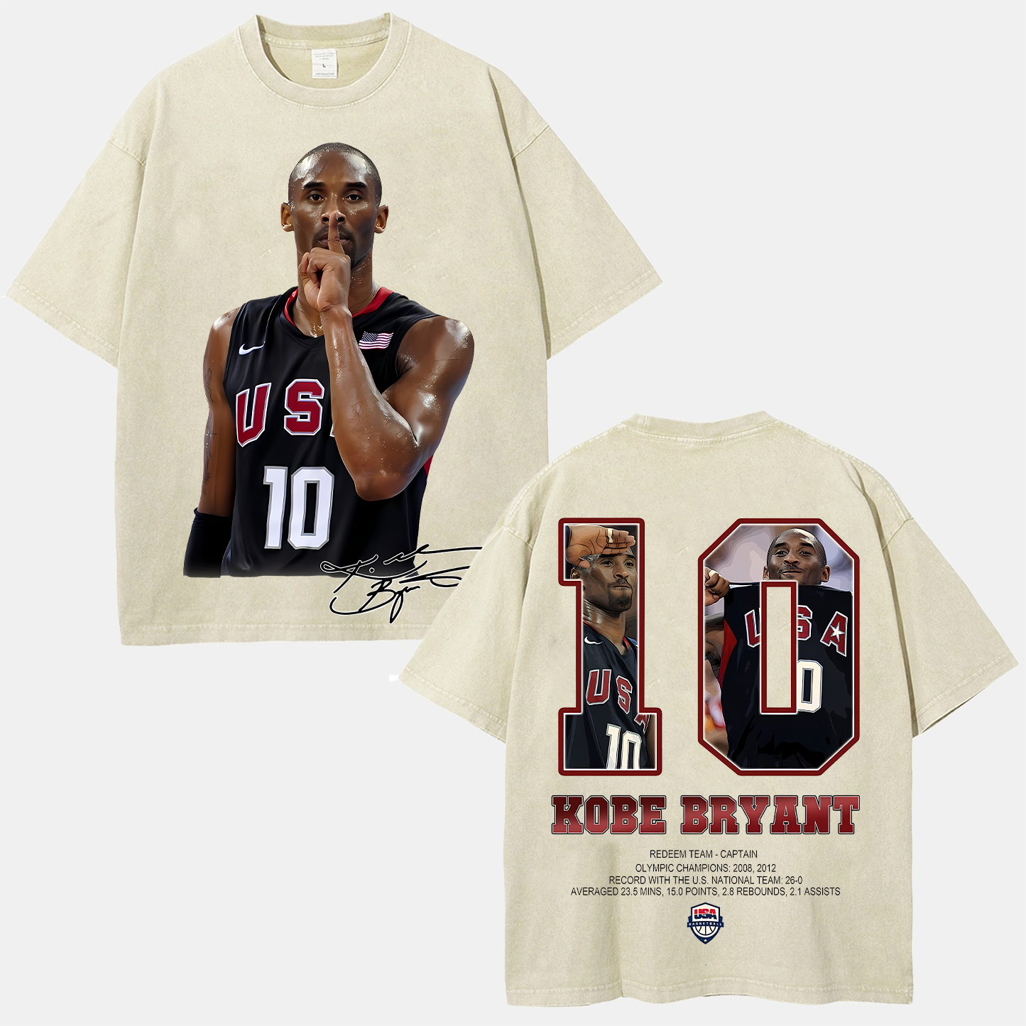 Unisex-Adult Ultra Cotton Washed T-Shirt Graphic CAPTAIN AMERICA -KOBE Vintage Tee