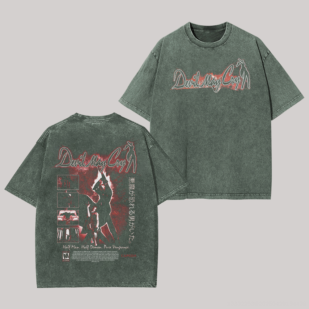 Devil May Cry Printed Unisex Washed T-Shirt