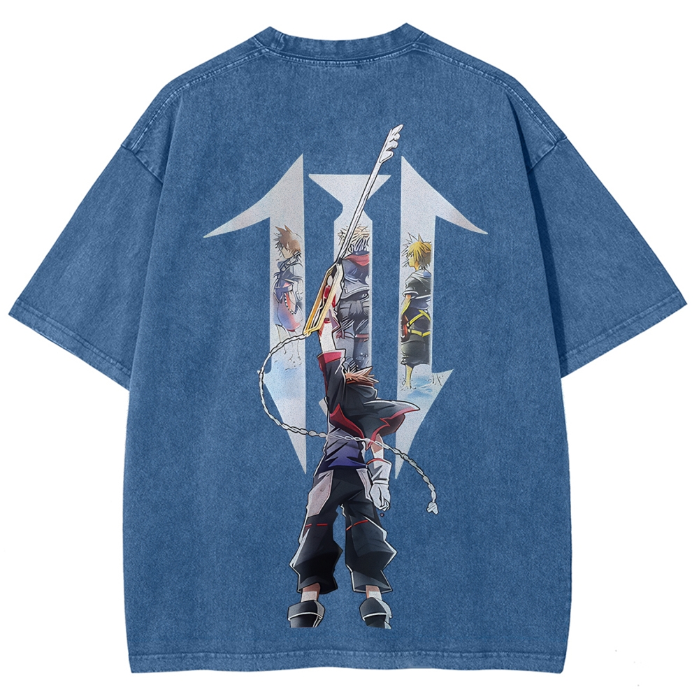 Kingdom Hearts Sora Printed Unisex Washed T-Shirt