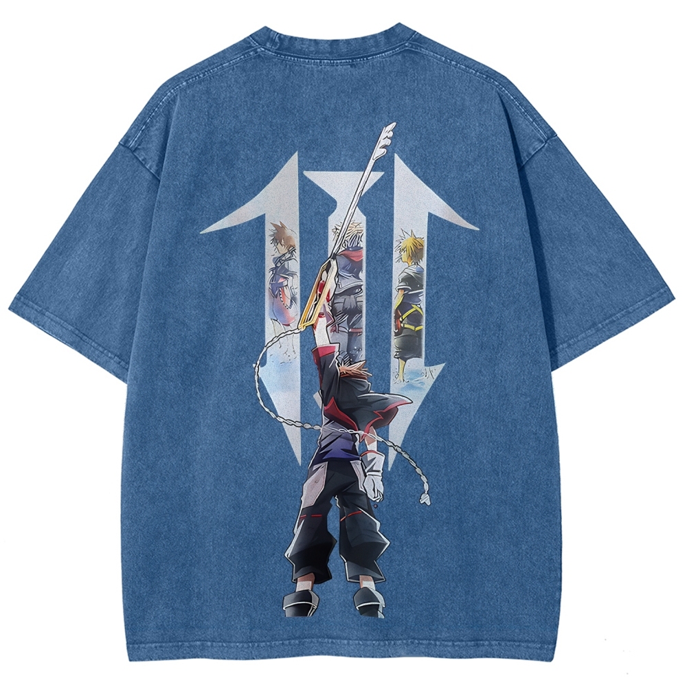 Kingdom Hearts Sora Printed Unisex Washed T-Shirt