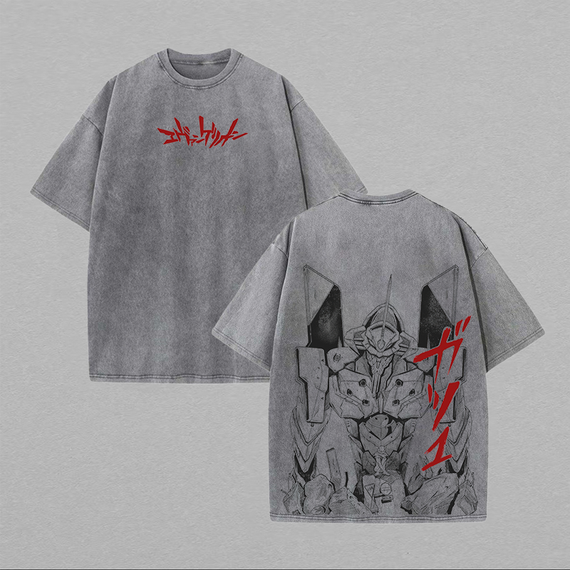 Neon Genesis Evangelion Printed Unisex Washed T-Shirt