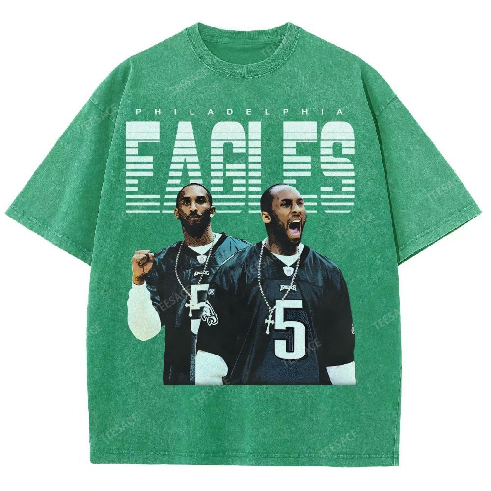 VINTAGE Unisex-Adult TEE | EAGLES KOBE Classic Washed Denim