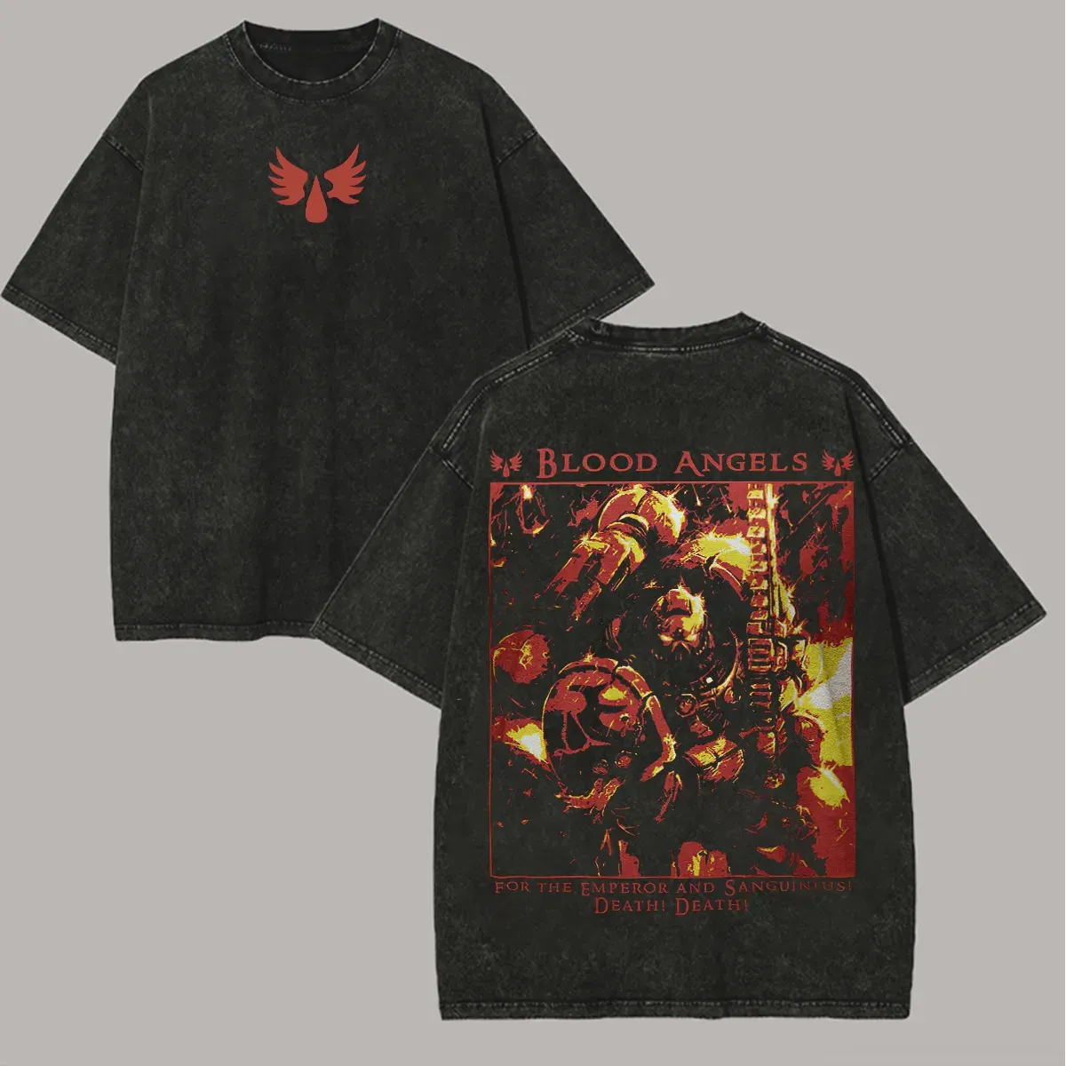 Warhammer 40k Blood Angels Printed Unisex Washed T-Shirt